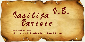 Vasilija Barišić vizit kartica